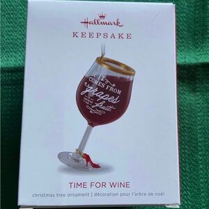 Hallmark Keepsake: Time For Wine - 2018 Wine Glass Christmas Tree Ornament NIB